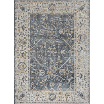 Brandy Rustic Border Low-Pile Machine-Washable Area Rug